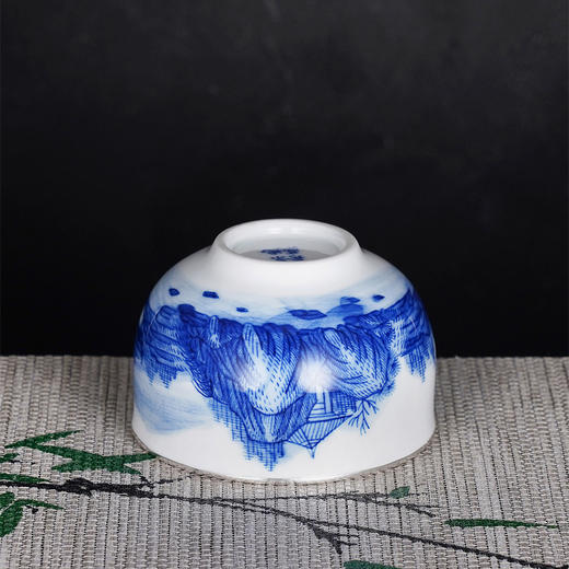 子佩集S990【归田守拙】摆件【QF002】纯银茶具青花山水茶杯纯银内胆景德镇手绘2508 商品图3