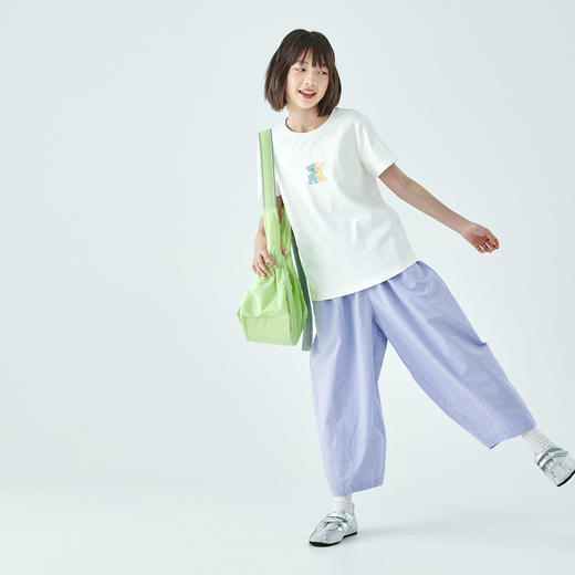 棵初26年夏季新款亲子中大女童萌趣小熊印花T恤棉氨凉感针织短袖 商品图4