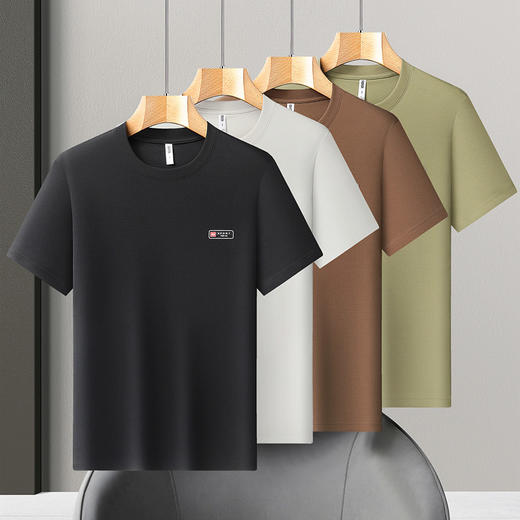 【DX】大依优型大码男装夏季圆领短袖T恤休闲百搭打底衫棉质短袖300斤 商品图4