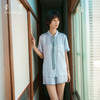 学院风』桑蚕丝家居服领带短袖套装女休闲宽松外穿 商品缩略图0