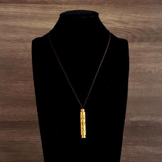 老铺古法手工足金项链八宝随身金佛吊坠（绳链款）虚空藏45.8*9.8*9.8MM（皆取最大值）110326NJT21 商品图5