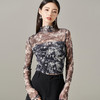 芳外新款高级感网纱薄款长袖内搭T恤水墨打底衫上衣8I23DT1471 商品缩略图1