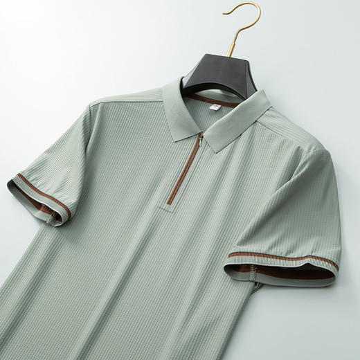 【DKP】大依优型大码男装夏季半拉链短袖POLO衫纯色休闲透气商务T恤上衣 商品图3