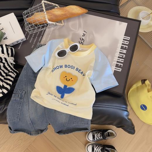 【39.9到手3件】夏季新款纯棉儿童短袖T恤 韩版男女童圆领上衣 商品图6