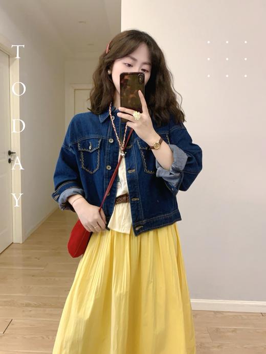 【百图lulu定制】【预售4月23日发】【玫瑰小衫】刺绣花朵 新疆长绒棉 泡泡袖短袖衬衫 商品图5