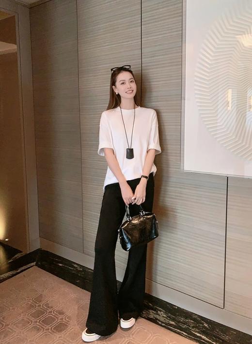 百家好同款空气层春夏秋松紧腰神仙显瘦喇叭裤 商品图7