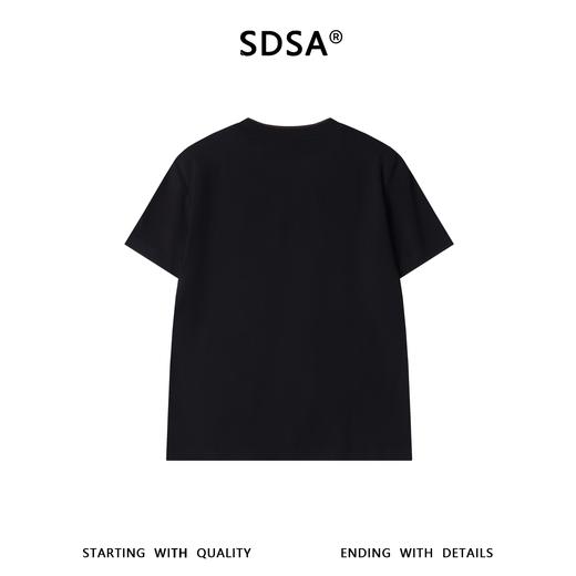 SDSA男装2026新款高贵轻奢美式拼接领口印花字母圆领长袖T恤百搭 商品图4
