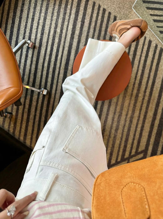 白色弯到裤 商品图0