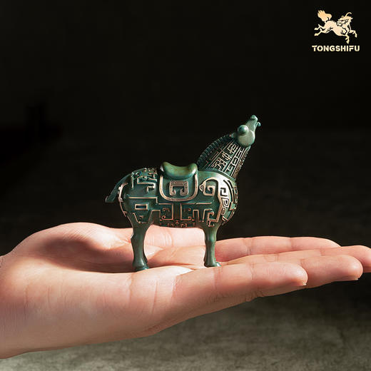 铜师傅 陕西历史博物馆系列《彩绘啸马铜摆件》青铜摆件 商品图5