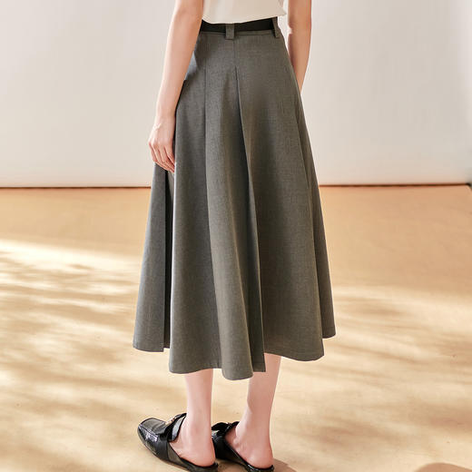 芳外新款简约通勤半身裙显瘦西装高腰A字裙女8T23CI1028 商品图3