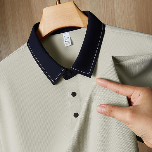 【DKP】大依优型大码男装夏季冰丝短袖POLO衫撞色商务休闲短袖上衣T恤 商品图4