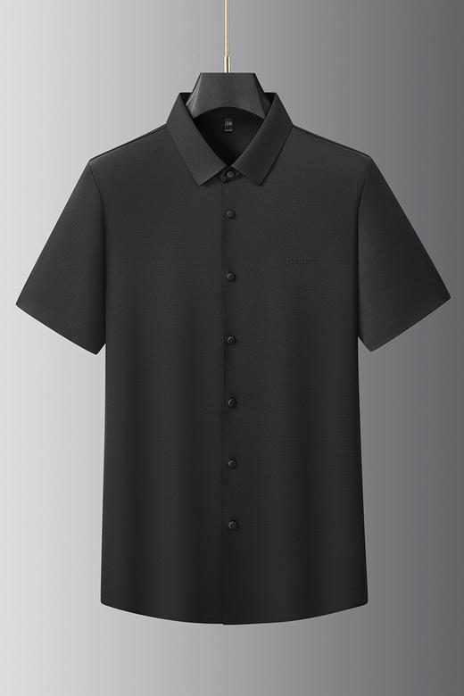 【DKP】【含桑蚕丝】大依优型大码男装夏季冰丝短袖衬衫翻领商务休闲上衣 商品图5