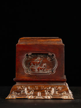 二十世纪	红木福禄纹双层印章盒