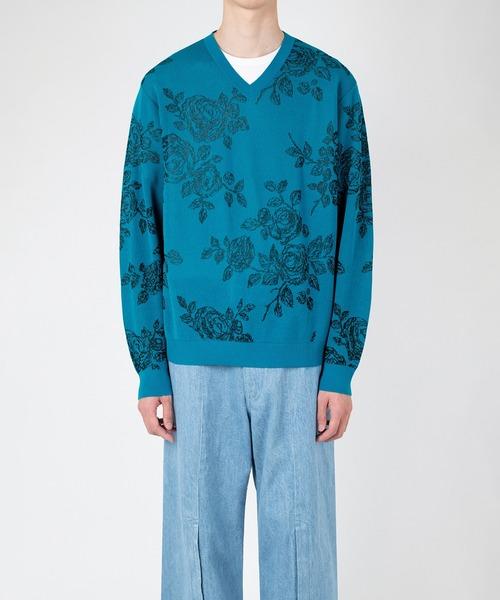 LADMUSICIAN 手绘花朵V领上衣 商品图1