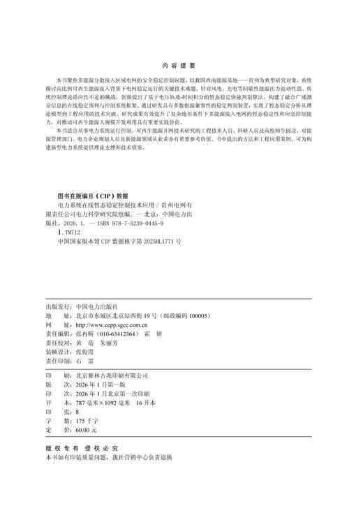 电力系统在线暂态稳定控制技术应用 商品图3