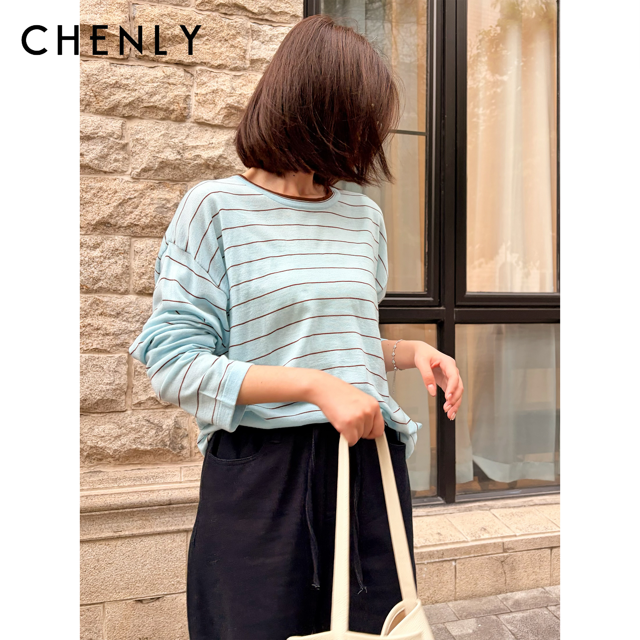 尘衣｜26SS超细支羊毛混纺条纹长袖