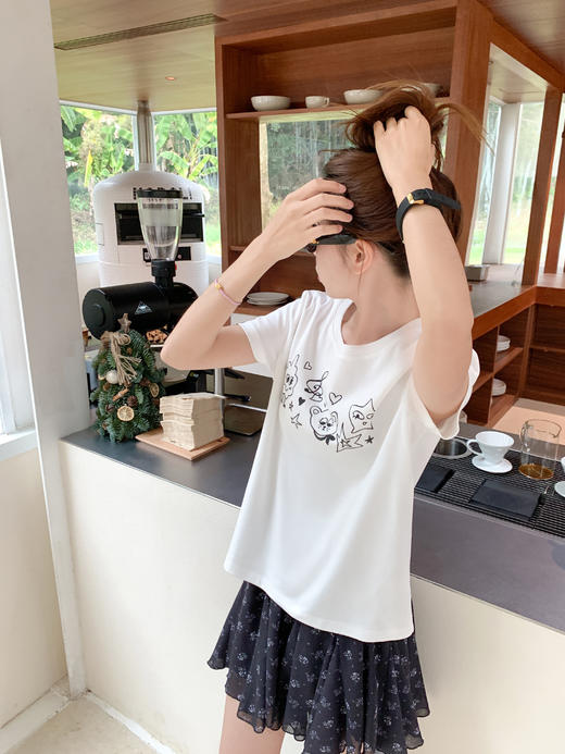 <曾小咸推荐>3.16现货秒杀 ！微信超特价！韩系雪纺碎花半身裙 日常179.99 立减100 秒杀79.99！！ 印花短袖 秒杀59.99 商品图7