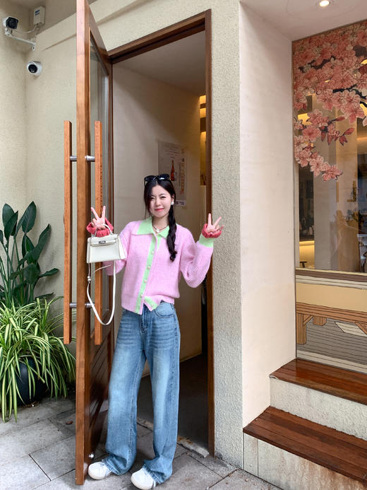 <曾小咸推荐>3.16现货秒杀 ！微信超特价！韩系撞色翻领毛衣 日常219.99 立减130 秒杀89.99！！ 商品图5