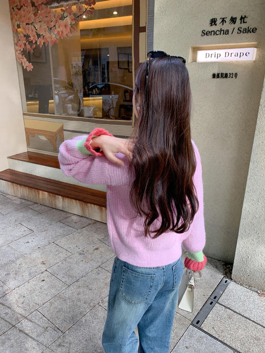 <曾小咸推荐>3.16现货秒杀 ！微信超特价！韩系撞色翻领毛衣 日常219.99 立减130 秒杀89.99！！ 商品图7