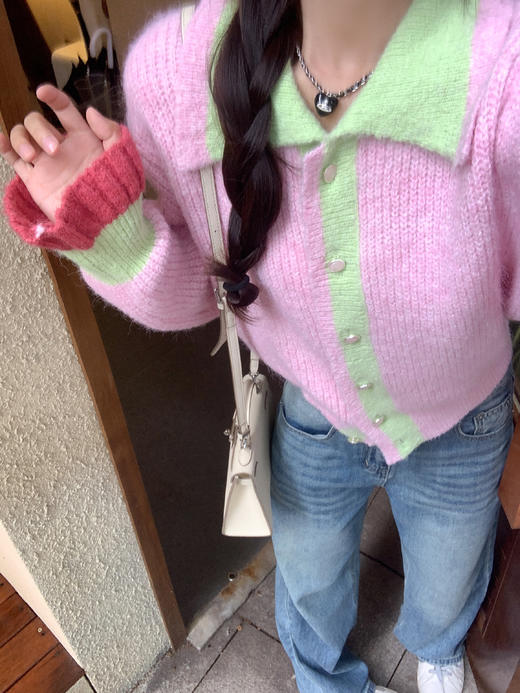 <曾小咸推荐>3.16现货秒杀 ！微信超特价！韩系撞色翻领毛衣 日常219.99 立减130 秒杀89.99！！ 商品图6