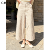 尘衣｜26SS人字纹棉麻高腰九分阔腿裤 商品缩略图0
