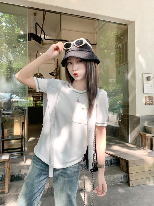 <曾小咸推荐>3.15现货秒杀 ！微信超特价！撞色边短袖 日常119.99 立减60 秒杀59.99！！ 商品图6