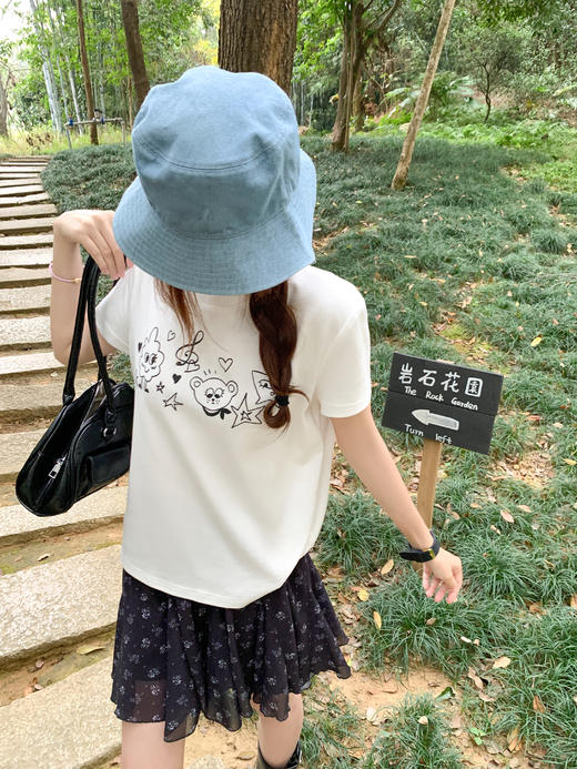 <曾小咸推荐>3.16现货秒杀 ！微信超特价！韩系雪纺碎花半身裙 日常179.99 立减100 秒杀79.99！！ 印花短袖 秒杀59.99 商品图6