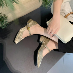 🍃早春单鞋天花板｜把 “贵气” 穿在脚上的单鞋 丝绒质感 显贵不撞款❗❗ 【ROAADN】国风缎面玛丽珍法式复古方头粗跟鞋 - 🏮新中式少女的本命单鞋