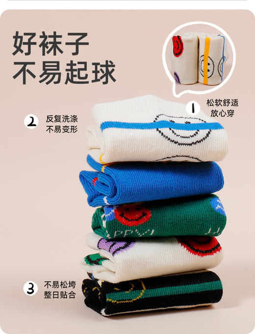 ☀️品牌直发【笑乐屋 春夏儿童40支精梳棉袜5双装】需💰26.9！一眼沦陷！颜值炸裂！春款儿童棉袜❗️洋气到能当穿搭博主❗️软糯如云朵❗️弹力不勒脚❗️花色多到挑花眼！ 商品图1