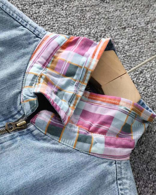 F031410女款夹克版复古风牛仔外套短款修身柔软翻领夹克 商品图6