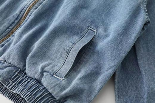 F031410女款夹克版复古风牛仔外套短款修身柔软翻领夹克 商品图10