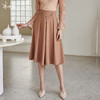 剩S 米思阳气质温柔杏色高腰半身裙春秋新款收腰显瘦A字大摆裙子0518 商品缩略图0