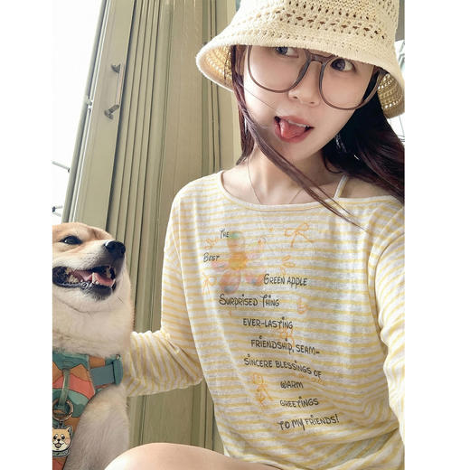 <曾小咸推荐>慵懒感休闲防晒印花长袖t恤【预售3-15天发货】 商品图3