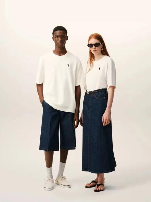 F031465春夏新款黑色爱心刺绣男女同款宽松短袖T恤 商品图14