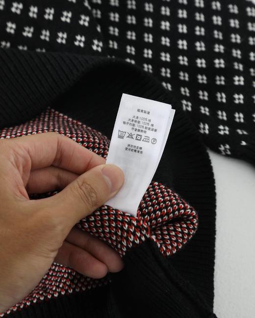 F031452限定秀款复古宽松版型男女同款羊毛拼色毛衣 商品图13