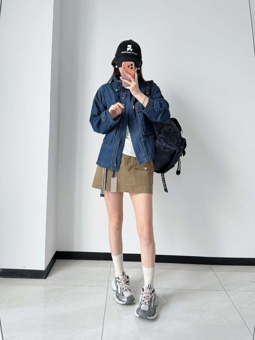 YAY* 雅*同款抽绳收腰工装风牛仔外套 商品图6