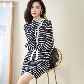 剩S/L 米思阳撞色针织开衫春秋新款修身外搭ins潮流毛衣女外套1322