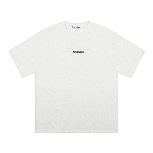 F031405夏季新品圆领彩砂小标字母印花男女宽松短袖T恤 商品图1