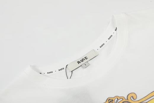 F031448美式复古做旧涂鸦音浪玫瑰印花圆领短袖t恤 商品图8