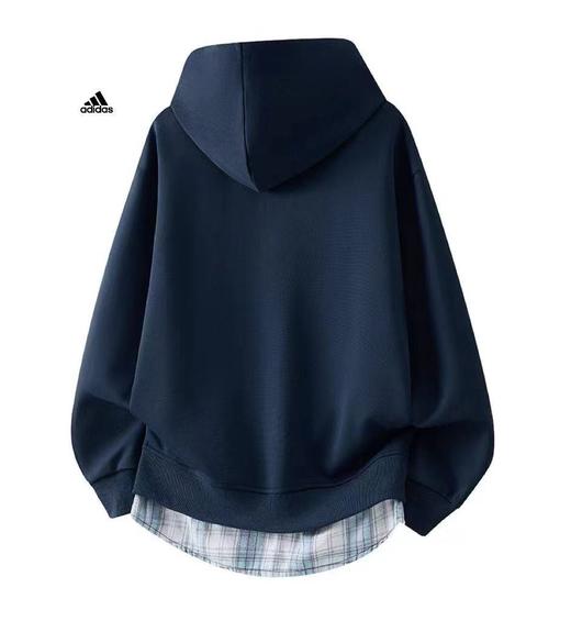 F031437大方随性撞色拼接宽松版型连帽套头开衫卫衣外套 商品图4