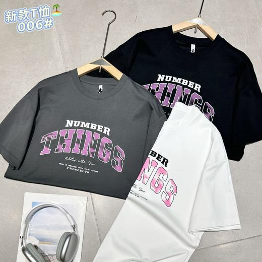 短袖T恤夏季复古宽松半袖薄款字母印花时尚上衣   YLZ-G006 商品图0