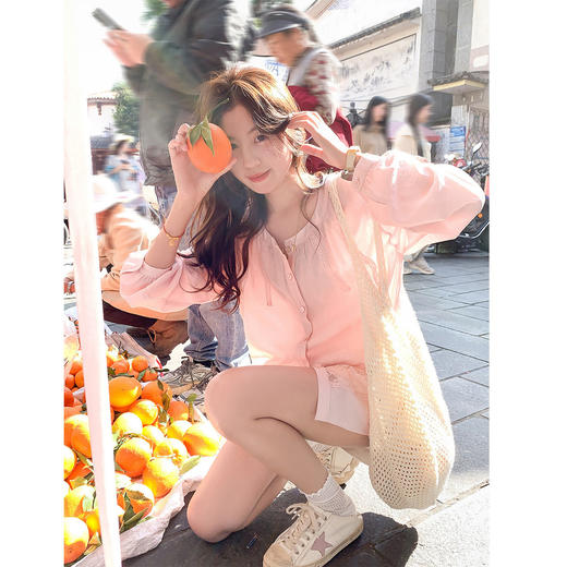 <曾小咸推荐>甜美风宽松休闲衬衫女夏季 商品图4