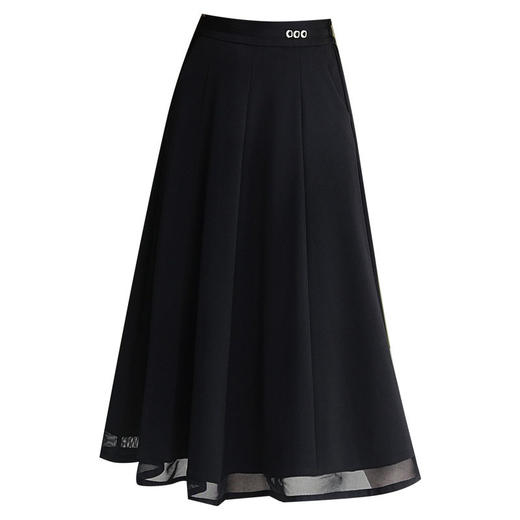 「自」全新升级【铂金会员137/天猫179/差价42】(71347)洛诗琳网纱A字垂感半身裙女2026新款高腰显瘦中长百褶裙 商品图4