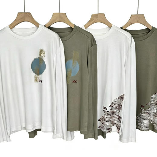 Max Mara圆领几何印花长袖T恤。 自己备注。 圆形图案。  条纹图案及号码颜色。 商品图11