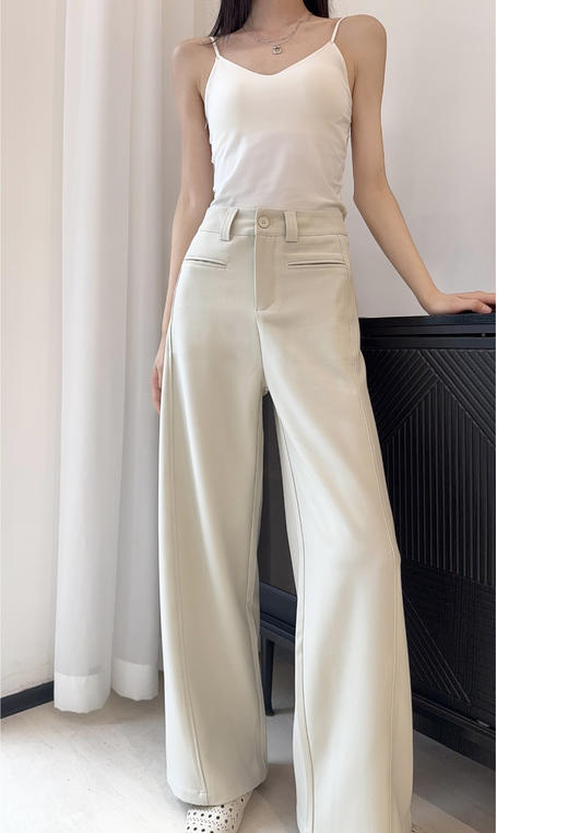 哥弟抗皱高端西装垂坠直流直筒西裤 商品图3