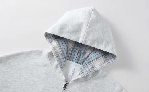 F031437大方随性撞色拼接宽松版型连帽套头开衫卫衣外套 商品图6