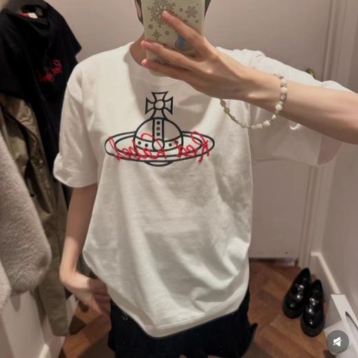 F031406春夏新品限定刺绣字母土星两边开叉前短后长短袖T恤 商品图11