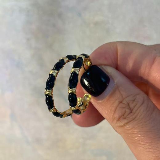 节节高升珐琅版耳圈 （非质量问题不退换）更多美图群内见 详询烧饼 银镀金珠宝 商品图0