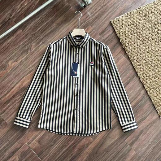 F031487春季新品立体裁剪版型男士时装款竖条纹长袖衬衫 商品图2