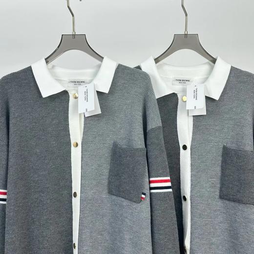 F031455四杠拼色舒适亲肤立挺有型情侣针织开衫外套 商品图2